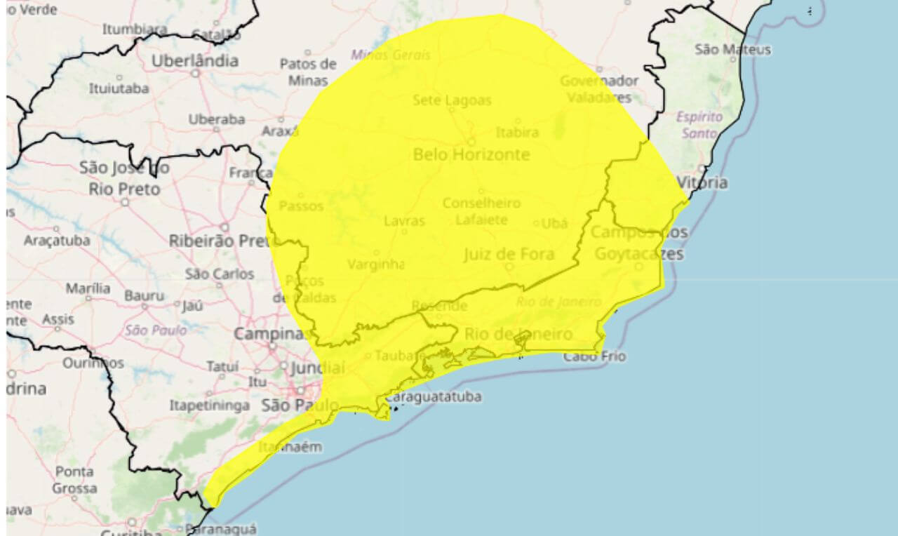 Alerta Amarelo Para Temporais Chuva Intensa E Raios Em Partes De Mg